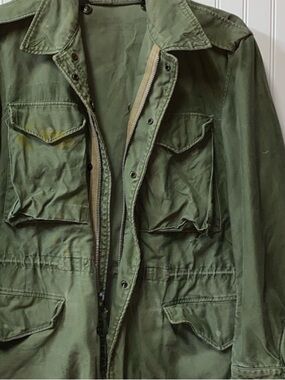 50s 1955 US Military OG 107 Field Jacket S Long Army Marine